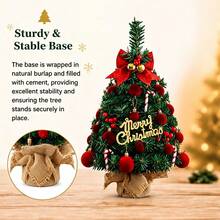 Desktop Christmas Tree, Mini Holiday Desk Ornament Home Decor Party Favor - Green - View 6