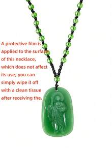 1pc Tadeo Beaded Long Necklace, Suitable For Daily Wear, Novena Prayer, Feast Day, Worship Day, Great Gift (Rust-Proof, Color-Fast) - Green - View 5