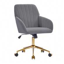 Adjustable Office Chair - Adjustable Grey Velvet - Grey - View 6