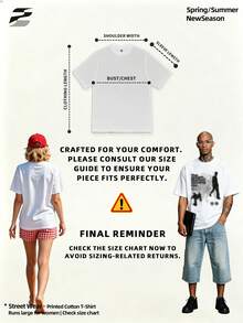 Street Style Fall Crew Neck Printed-Shirt Casual Short Sleeve Elegant Comfort Versatile Going Out Top. - White - View 5