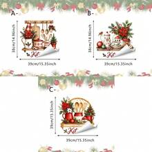 3/1 buah Stiker Dinding Dapur Natal. Pohon Natal Mini, Peralatan Holly dengan Desain Huruf Dapur. Stiker Vinyl Tema Natal Modern untuk Dekorasi Pesta Liburan Musim Dingin Ruang Makan Dapur. - View 2