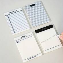 4 piezas/paquete Notas adhesivas multifuncionales semitransparentes para mascotas, pegatinas resaltadoras, pegatinas de planificación y registro, diseño de cuadrícula, reutilizables - Multicolor - Ver 10