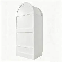 Wardrobe Cabinet With Storage White Wood - Double Door Design - 白色 - 查看 9