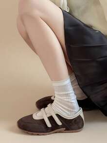 2026 New Belle Cheese Candy Thin Sole German Training Sports Ballet Mary Jane Racing Shoes - Brown - View 2