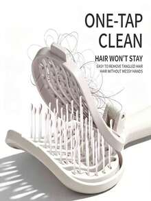 1pc Foldable Self-Cleaning Comb, Portable Styling Brush, Volumizing Hair, Detangling Hair, Scalp Massage, Suitable For Salon And Home Use - A - View 5