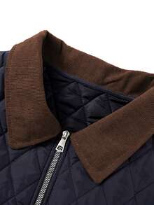 Autumn/Winter Classic Versatile Fitted Casual Jacket With Lapel Design And Diamond Texture - Royal Blue - View 7