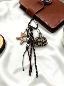 Yogodlns Maillard Woven Rope Pendant Exquisite Leather Mini Bag Charm Women's Luxury Bag Keychain Phone Decoration Nylon Woven Keyring - Multicolor - View 10