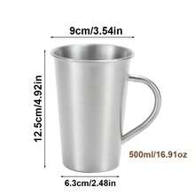 Thickened 304 Stainless Steel Water Cup, Double-Layer Anti-Scald, Coffee Cup, Beverage Cup, Tea Cup, Milk Cup, Easy To Clean, Durable, Shatter-Resistant, With Handle For Easy Grip, Suitable For Home, Office, Restaurant, Beverage Shop, Picnic Use - 1 - View 24