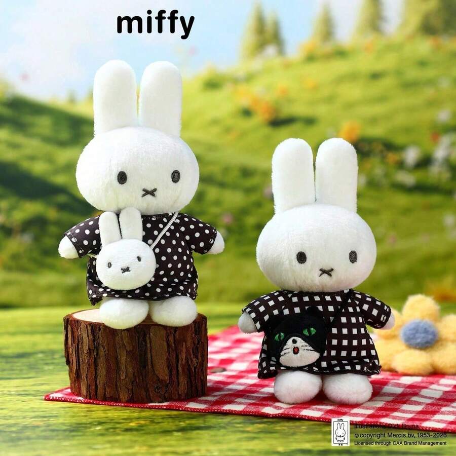 Miffy Plush Keychain Rabbit Pendant Cute Miffy Rabbit Plush Doll Key Ring Birthday Gift - Multicolor - View 1