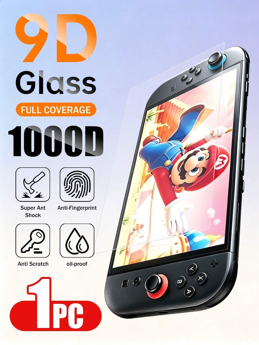 XINHONGYU Switch 2 Console Screen Protector, 7.9 Inch, Switch 2 Tempered Glass Screen Protector, High Definition Transparent, Anti-Scratch, Easy Installation No Bubbles - View 1