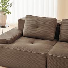 Modular 3 Seat Brown Modular Sofa - Corduroy Fabric For Living Room - Brown 3 Seat - View 10