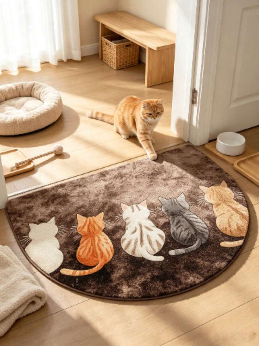 1 buah Keset Pintu Kucing, Karpet Tebal, Karpet Mewah, Karpet Musim Gugur/Dingin, Karpet Dapur, Alas Dapur, Karpet Dapur, Keset Pintu, Karpet Kecil, Karpet, Karpet Panjang, Alas Lantai, Dekorasi Rumah, Karpet Area, Alas Luar Ruangan, Dekorasi Rumah, Karpet Area, Karpet Kamar Tidur, Karpet yang Dapat Dicuci - MultiWarna - View 1