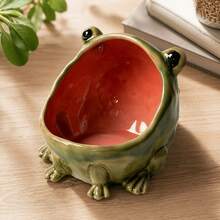 UPPVU  Creative Cartoon Frog Entryway Key Holder, Desktop Candy & Snack Storage Jar, Healing Home Decor - A - View 1