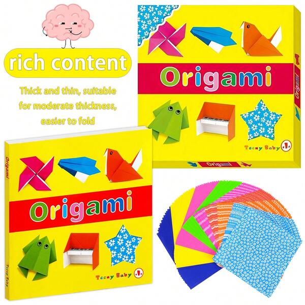 1 Kotak Set Origami Kreatif - 69 Desain Buatan Tangan Unik dengan Tutorial. Sempurna untuk Aktivitas Edukasi dan Hadiah Pesta; Membantu Mengembangkan Keterampilan Praktis dan Mendukung Perkembangan Anak. Pilihan Ideal untuk Hadiah Ulang Tahun atau Kembali ke Sekolah.