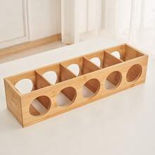 Portabottiglie in bambù per fino a 5 bottiglie, portabottiglie da cucina, scaffale per bottiglie, scaffale con due modalità di posizionamento: orizzontale e verticale - Colore del legno - Visualizzare 6
