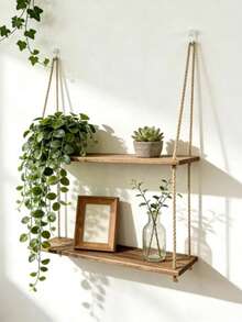 Bohemian Style 3-Tier Wall Shelf, Suitable For Displaying Indoor Plants, Books And Home Decor - Multicolor - View 10