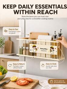 1 unidad: estante lateral magnético de metal para refrigerador, que ahorra espacio y sirve como estante para guardar especias, aceites, condimentos y utensilios, ideal para la cocina, la despensa, un vehículo recreativo o el área de lavado. - Multicolor - Ver 7