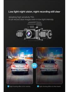 WiFi High Definition 4-Lens Panoramic Dash Cam, Low Light Night Vision, 360° Panoramic Recording, 4-Camera Recording, Collision Sensor, Equipped With 64GB Loop Recording, Mobile Phone Connectivity, Battery Capacity 150mAh - 4-channel Dash Cam - View 4