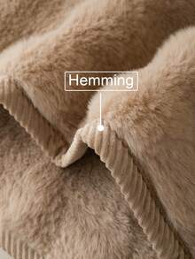 1PC Plush Bunny Faux Fur Sofa Seat Cushion, Bubble Wavy Textured Non‑Slip Sofa Cover, Machine Washable Scratch Resistant Sofa Protector For 1‑2‑3‑4 Seater Sofa, Soft Cozy Furniture Cover For Pets And Home - Khaki - View 6