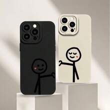 Phone Case, Couple Style Minimalist Pattern, All Inclusive Lens Anti Drop, Suitable For IPhone 17 17 Pro 17 ProMax 11 12 13 14 15 16 ProMax Air Mini Plus, Fashionable, The Most Practical Gift For Boys And Girls - 黑色 - 查看 4