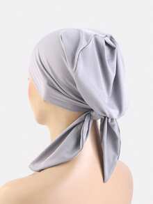 2pcs Women's Elastic Headscarf Hat, Solid Color Tie-Up Headwrap, Hair Protection Cap, Suitable For Daily Use - Multicolor - View 7