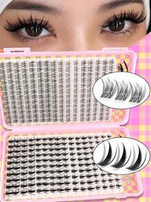 352Pcs Wispy Manga Comic Eye Lash Clusters, 8‑16mm Mixed Length Individual Eyelashes With Bond Seal Glue & Tweezer, DIY At‑Home Lash Extension Kit For Beginners - Pink - View 7
