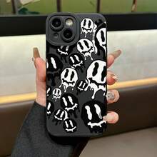 Phone Case: Eerie Dripping Smiles Visual Impact Frosted Phone Case Skin Friendly Feel Lens Full Coverage Drop Protection For IPhone 17 16 15 13 11 16 Pro 17 Pro Max 12 Pro 14 Pro Max 15 Pro Max 16 Plus 17 Air X XS And XS Max Great Gift Pick - 黑色 - 查看 1