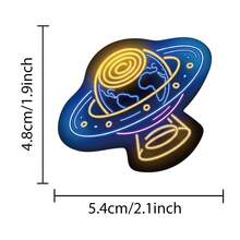 50pcs Cartoon Neon Astronaut Stickers, Fun Space Aesthetic Sticker Pack, Planet Stickers, Scrapbook Stickers, Planner Stickers, Large Capacity Vinyl Waterproof Stickers For Water Bottles, Computers, Laptops, Phones, Luggage, Notebooks, Refrigerators - 3 - View 4