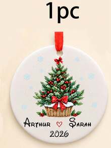 Custom Couple Christmas Tree Ornament 2026, Personalized Holiday Hanging Decor, Romantic Xmas Tree Decoration, Customized Name Keepsake For Home, Customizable Christmas Gift For Couples, Festive Seasonal Ornament, Christmas Decorations, Family - Style C - View 15