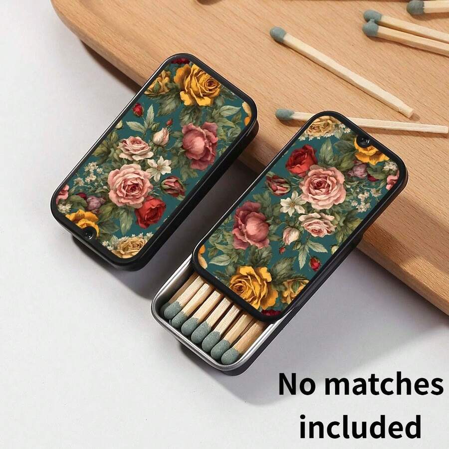 1pc Vintage Oil Painting Style Forest Deer Pattern Matchbox (Matches Not Included), Minimalist Portable High-End Matchbox, Fashionable Exquisite Pattern Matchbox, Halloween, Christmas And Holiday Gift, Small Accessory Storage Box - Multicolor - View 1