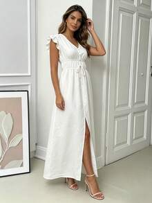 Women Midi Dresses - White - View 3