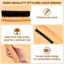 Goiple Hair Styling Comb With Wooden Handle, Anti-Static Professional Detangling Comb, Smooths Frizz And Flyaways, Creates Sleek Ponytail, Suitable For Salon, Travel And Daily Use - Multicolor - View 7