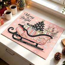 1pc Dish Drying Mat, Coffee Machine Mat, Christmas Themed Tabletop Protector, Absorbent Quick-Dry Easy To Clean, Exquisite Gift Box With Christmas Tree Pattern Decoration, Suitable For Side Table, Coffee Table And More, Easily Create Warm Christmas Holiday Dining Atmosphere, Home Gift, Tabletop Decor - XYLSD-917 - View 6
