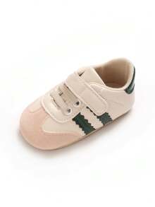 Soft Sole Infant Shoes For 0-1 Year Old Boys And Girls, Color Block Athletic Sneakers, Non-Slip Walking Shoes, Simple And Fashionable - White - View 4