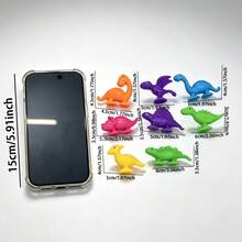 Children's Soft Rubber Dinosaur Suction Cup Puzzle Toys, Bathtub Games, Refrigerator Toys, Window Toys, Perfect Gift For Boys And Girls. 8pcs/16pcs/20pcs/32pcs/40pcs/68pcs/Set Dinosaur Suction Cup Toys - Random Color Matching - Multicolor - View 4