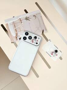 1pc Cute Astronaut Rocket Cartoon Print Full Coverage 9H Hardness Camera Lens Protector, Compatible With IPhone 18promax/18Pro/17promax/17pro, Space Planet Pattern, Anti-Oil, Anti-Drop, Anti-Explosion, Bubble-Free, Auto-Adsorption, Easy Installation Protective Film - Clear - View 7