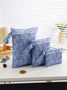 3pcs/Set Tas Popok Kain Basah Kering Dapat Digunakan Kembali untuk Perjalanan, Pantai, Kolam Renang, Perlengkapan Bayi, Yoga, dan Olahraga, untuk Pakaian Renang atau Pakaian Basah - MultiWarna - View 3