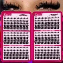 510pcs False Eyelashes Set, Includes Glue, Tweezers, Suitable For Beginners To DIY Different Eye Makeup, Easy To Use, Portable Segmented Lash Clusters, Lashes Applicable For Daily/Cartoon/Cosplay/Classic/Cat Eye/Foxy - Black - View 7