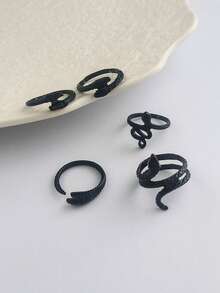 5 st mörka gotiska ormringar, Y2K punk ringset, Halloween ringset - Stil 1 - Visa 8