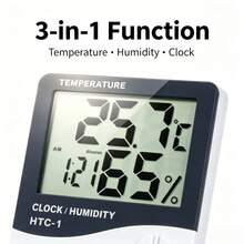 Portable Square Temperature & Humidity Display, Large Screen Digital Readout, Black & White Dual Color Style, Office, Basement Indoor Temperature & Humidity Measuring Instrument (Battery Not Included) - A - View 11