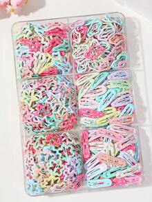 30/20/10pcs Girls Multi-Color Bangs Clips BB Clips Bow Hair Clips Hair Accessories High Elasticity Durable Non-Damaging Hair Ties Hair Bands Sweet Versatile Small Rubber Bands For Daily Use - Multicolor - View 1