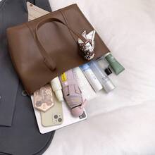 Minimalist Versatile Large Capacity Shoulder Bag Casual Shopping Bag - Mocha Brown - View 9