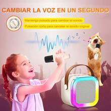 Altavoz de karaoke Bluetooth portátil con 2 micrófonos: efectos de voz, luces de colores y tecnología Bluetooth 5.0. - Beis - Ver 5