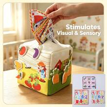 Infant Tissue Box Toy, Color Recognition, Shape Cognition, Parent-Child Interaction, Develop Hand-Eye Coordination, Perfect Gift For Baby - Multicolor - View 4