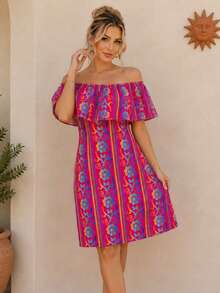 Women Short Dresses - Hot Pink - View 1
