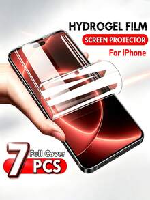 7 Pcs Ultra Thin Hydrogel Film Compatible With Iphone 18 Pro/18 Pro Max/17 Pro Max/17/16e/16 Pro/17 Pro/16 Pro Max/15/15 Plus/Air/16e/17e/16 Pro Max/15 Pro/16/15/14/Plus/13/12/Pro/Max/11 Pro Max Soft Hydrogel Screen Protector Film, Invisible Thin, Scratch Resistant, Self-Healing - Clear - View 15
