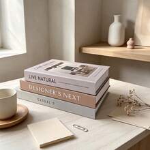 2/3pcs Foldable Fake Book Decor, Nordic Home Magazine Decorative Book, Minimalist Realistic Book Prop For Showroom, Villa, Study - Decor Book - View 2