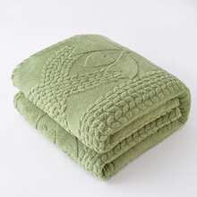 1 pièce Couverture en velours de taffetas super douce avec motif nœud en forme de cœur - Légère et moelleuse, confortable et chaude, convient pour le canapé ou le lit, blanche, toutes saisons, idéale pour se blottir ou se détendre, peut également être utilisée comme couverture de lit. Retour à l'école; Fournitures scolaires, literie de dortoir - Vert - Voir 2