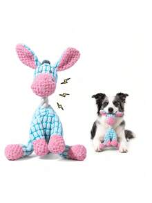 1pc Soft Fabric Squeaky Crinkle Plush Pet Chew Toy, Battery-Free Interactive Dog Training Toy, Durable Reinforced Chewing Accessory, Suitable For All Sizes Of Dogs With Strong Chewing Habits, Puppy Teething Supplies, Daily Companion Toy - Multicolor - View 10