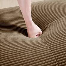 Modular Chaise Lounge Brown Made Of Corduroy For Living Room And Relaxation Area - 棕色雙人座 - 查看 9